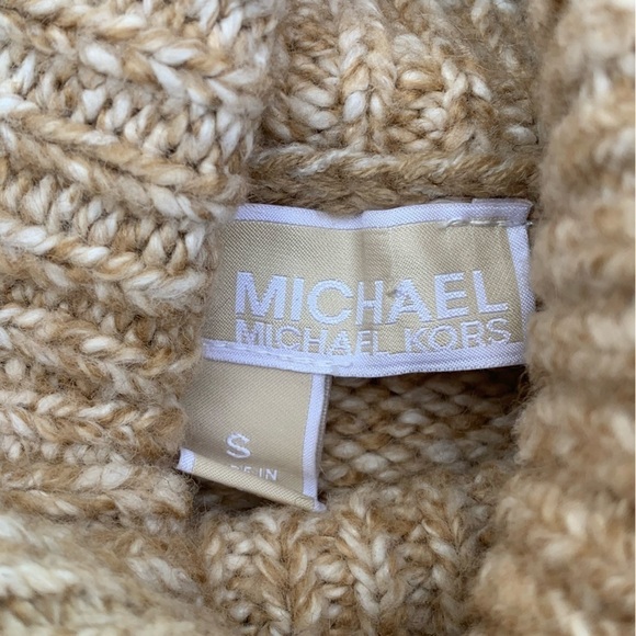 Michael Kors Light Brown Cotton Blend Woven Turtleneck - Picture 7 of 7
